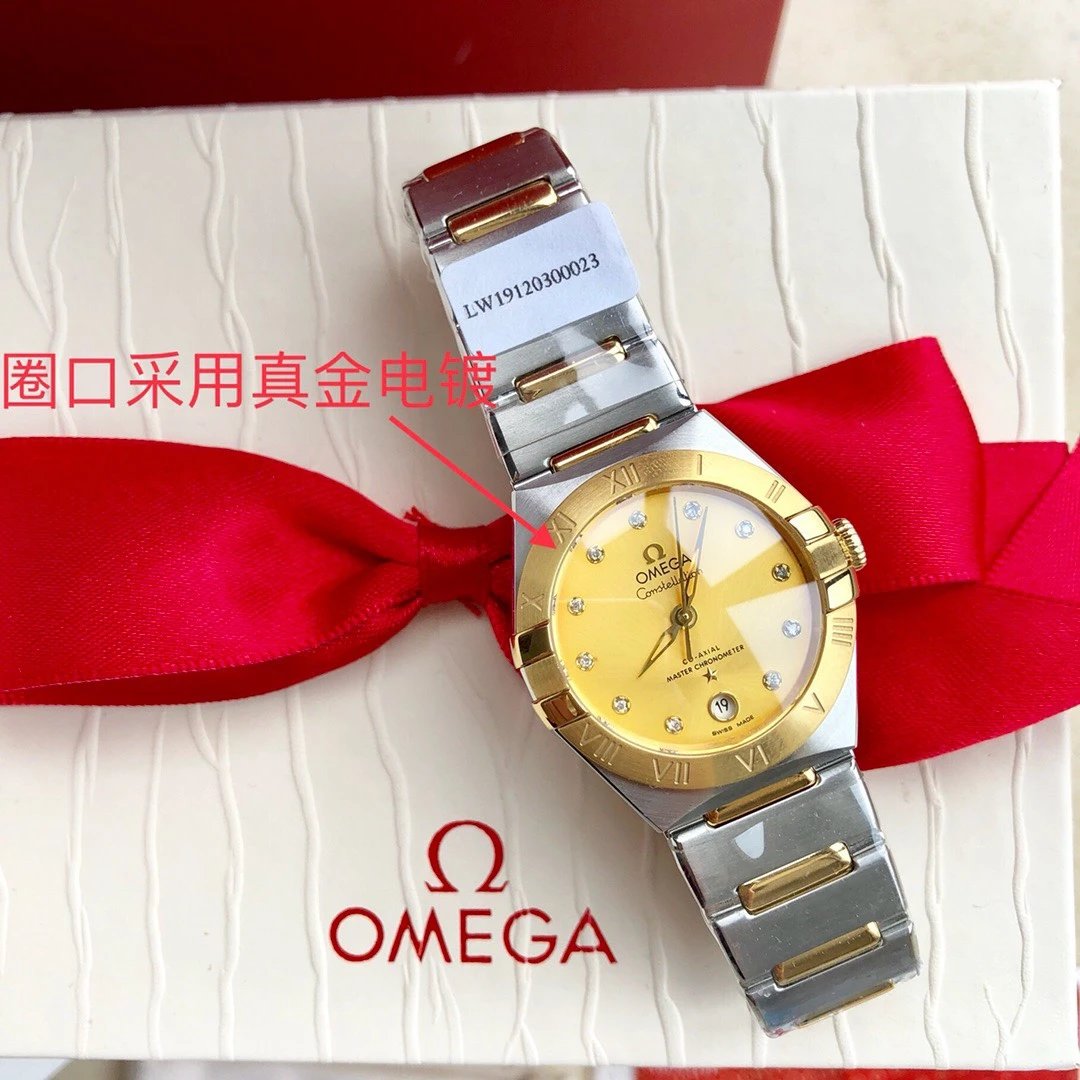 3s厂欧米茄星座系列131.20.29.20.58.001间黄金金面女士机械表顶级复刻手表