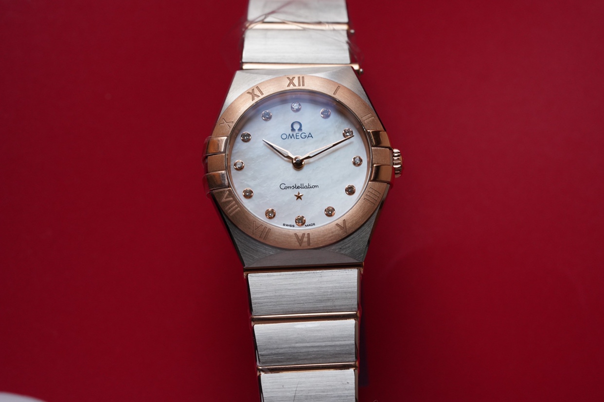 3s厂欧米茄星座系列131.20.28.60.55.001玫瑰金石英女表28mm顶级复刻手表