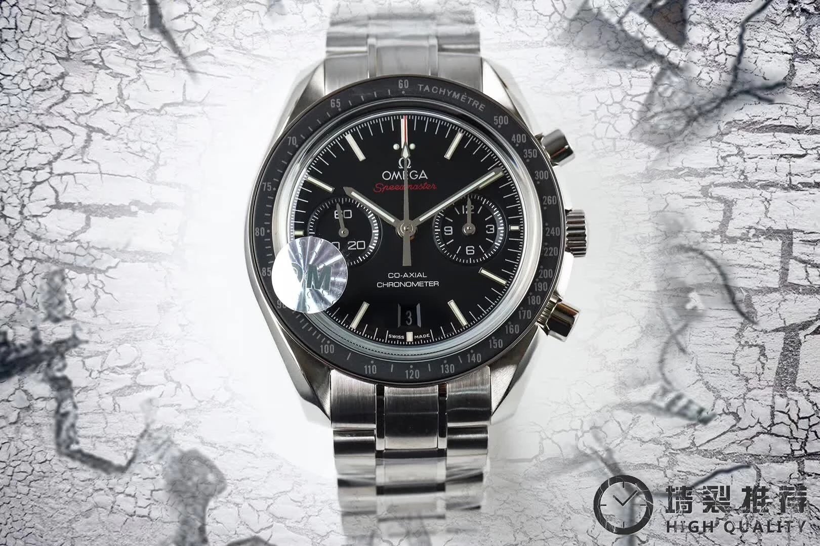 OM厂欧米茄超霸系列304.30.44.52.01.001黑盘计时表顶级复刻手表